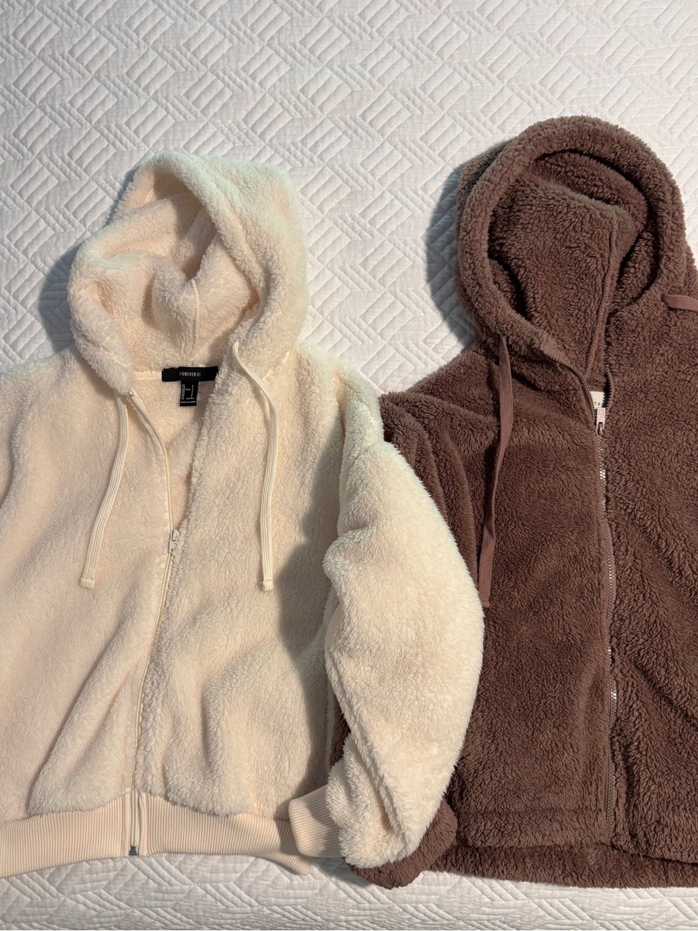 Two (2) Fleece Zip Hoodies (Small & Medium)